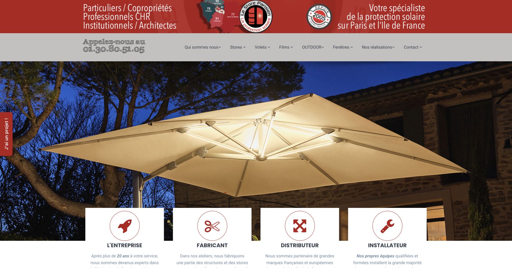 Capture du site de Le Store Parisien