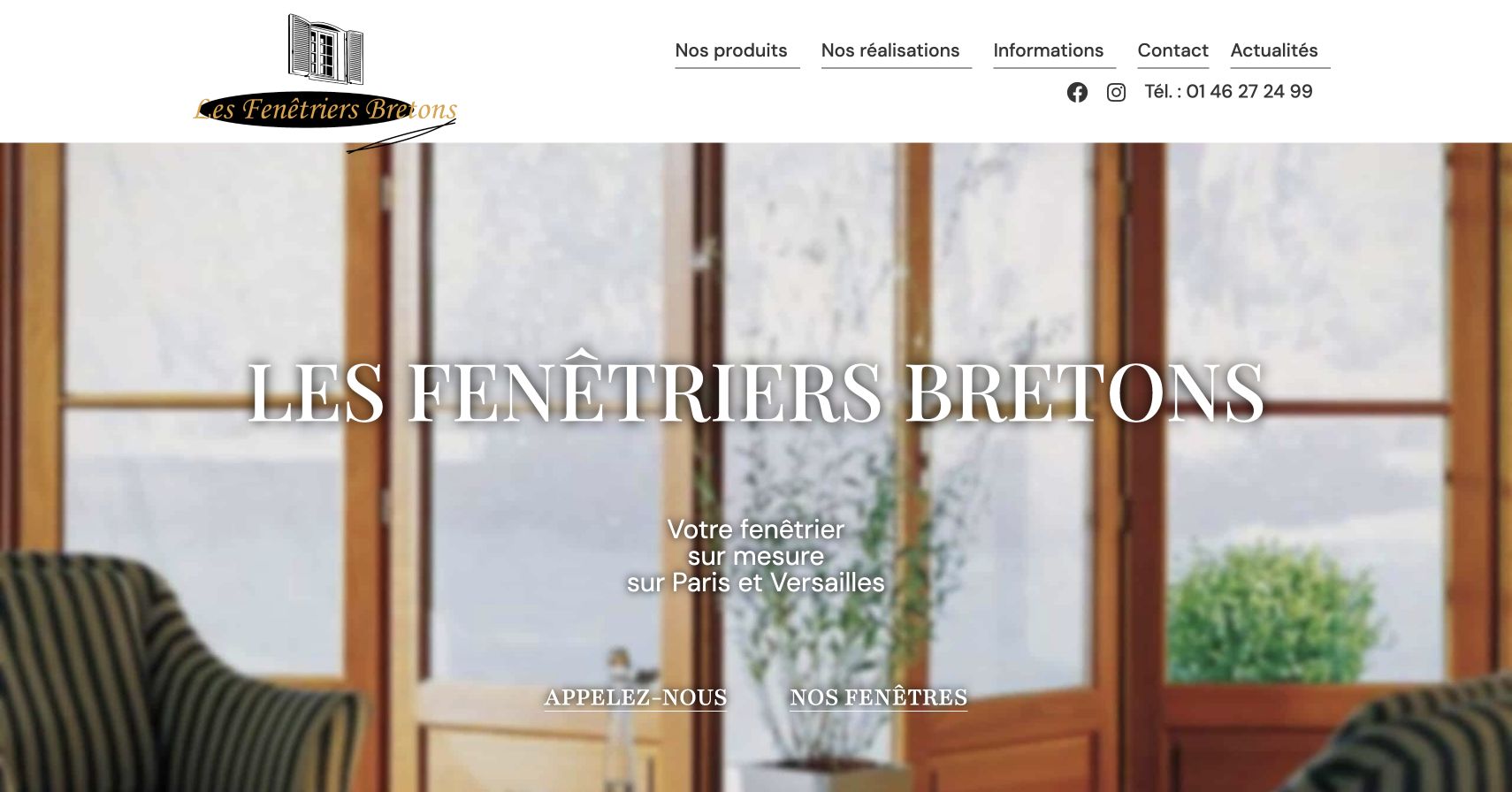 Capture du site de Les Fenêtriers Bretons